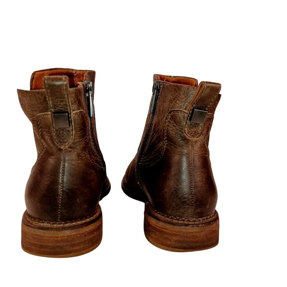 Franco Sarto Chelsea Boot Side Zip Taupe Block Flat Womens Leather Shoe Size 7.5 - Picture 4 of 11